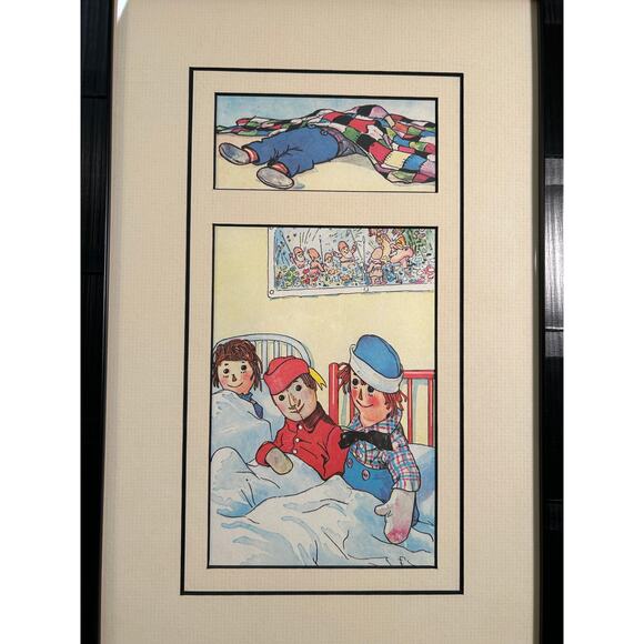 Midcentury Graphic Art, Raggedy Ann + Andy Classics - Custom Framed Illustration - Picture 2 of 3